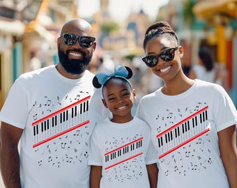 Camiseta de música retro, camiseta con teclado de piano, camiseta con notas musicales, camiseta de baile estilo años 80, camiseta de regalo para amantes de la música.
