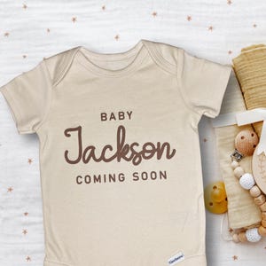 Pregnancy Announcement Onesie, Personalized Baby Bodysuit, Custom Text Baby Onesie, Custom Baby Bodysuit, Custom Baby Shower Gift