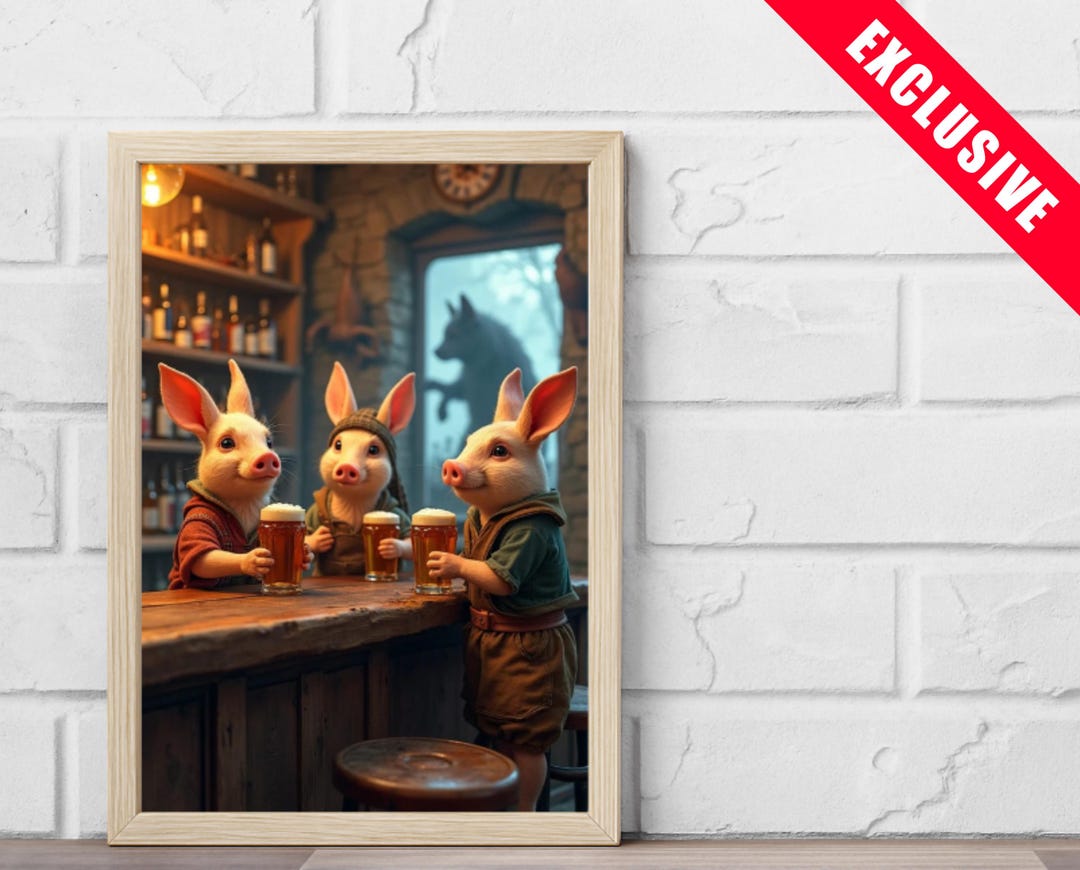 Three Little Pigs Frame - Limited Edition - Unique Artisan Creation in ...