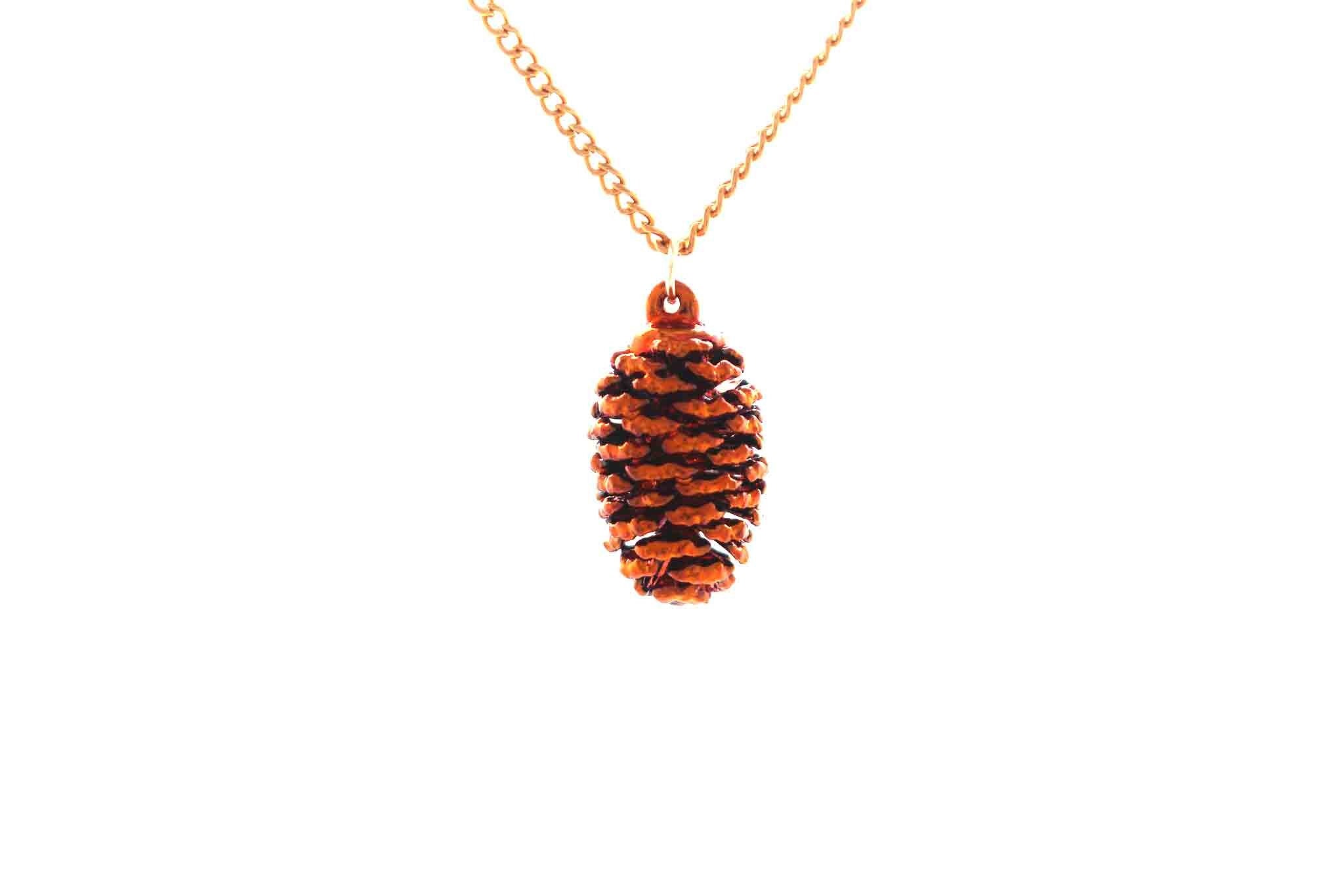 Real Pine Cone Necklace Iridescent 