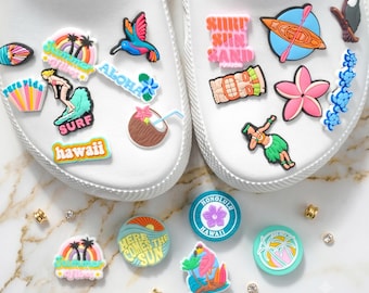 Hawaiian Shoe Charms for Shoes, Bag Decoration, Summer Charms Accessories for Adults and Kids.
