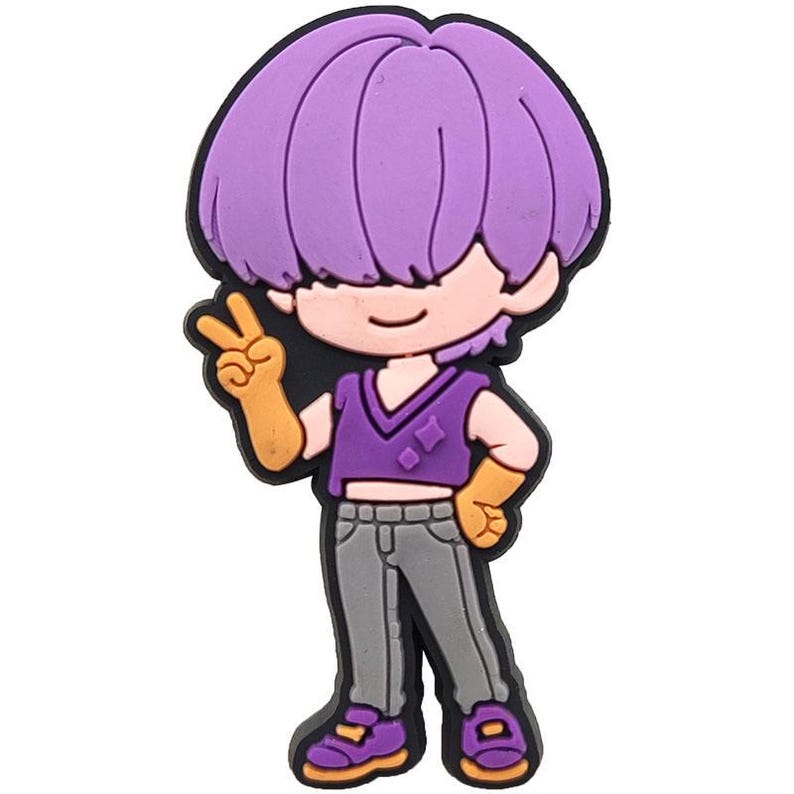 Kpop Style Chibi Shoe Charms Set, Cute Cartoon Idol Clog Charms, Colorful Kawaii Sandal Accessories, Fun Charms Gift Bild 10