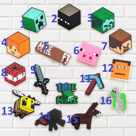 Game Shoe Charms, Block Figures Accessories for Shoes Clogs Sandals Party Favor Kids Birthday Gifts