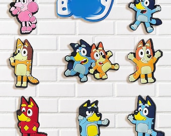 Cartoon Dog Shoe Charms Set Cute Colorful Puppy Family Animal Accessories for Shoes Clogs Sandals Bracelets and Bags