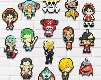 Anime Shoe Charms, Pirate, Ocean adventure anime Shoe Charms– Fun, Colorful Charms for Shoes, Bags, Bracelets and Clogs, Anime Gift for Fans