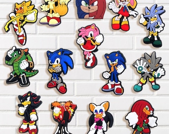 Cartoon Hedgehog Shoe Charms Set for Shoes Clogs Sandals and Bracelets | Video Game Character Decorative Accessories Collection