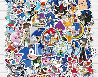 50pcs,100pcs Cartoon Blue Hedgehog Sticker Pack | Video Game Style Character Stickers | Vinyl Stickers for Laptop, Water Bottle, Phone