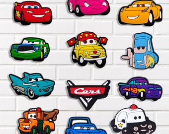 Cartoon Racing Car Shoe Charms, Cute Colorful Vehicle PVC Charms for Clogs Shoes Bracelets Bags, Gifts for Car Lovers