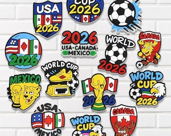 World Cup 2026 Shoe Charms Set, Soccer Shoe Charms for Clogs , USA Mexico Canada Football Charms, Sports Fan Accessories, Soccer Lover Gift