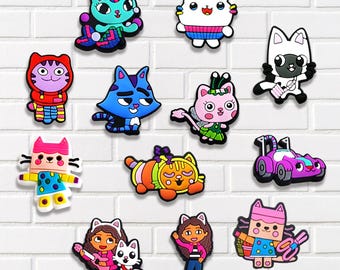 Cartoon Cat Shoe Charms Set Cute Colorful Accessories for Shoes Clogs Sandals Bracelets Bags Birthday Party Holiday Gift
