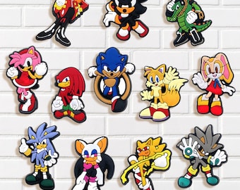 Cartoon Hedgehog Shoe Charms Set for Shoes Clogs Sandals and Bracelets | Video Game Character Decorative Accessories Collection
