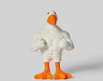 Figura de resina de pato musculoso: divertido adorno de pato musculoso, decoración de escritorio original, regalo original