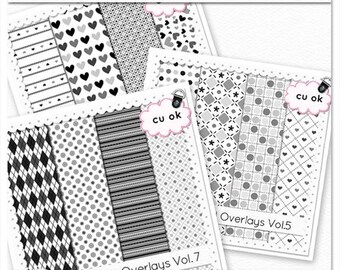 Zasoby cyfrowe do użytku komercyjnego, scrapbooking, 12 x 12 cali, 300 ppi, pakiet nakładek, format PSD
