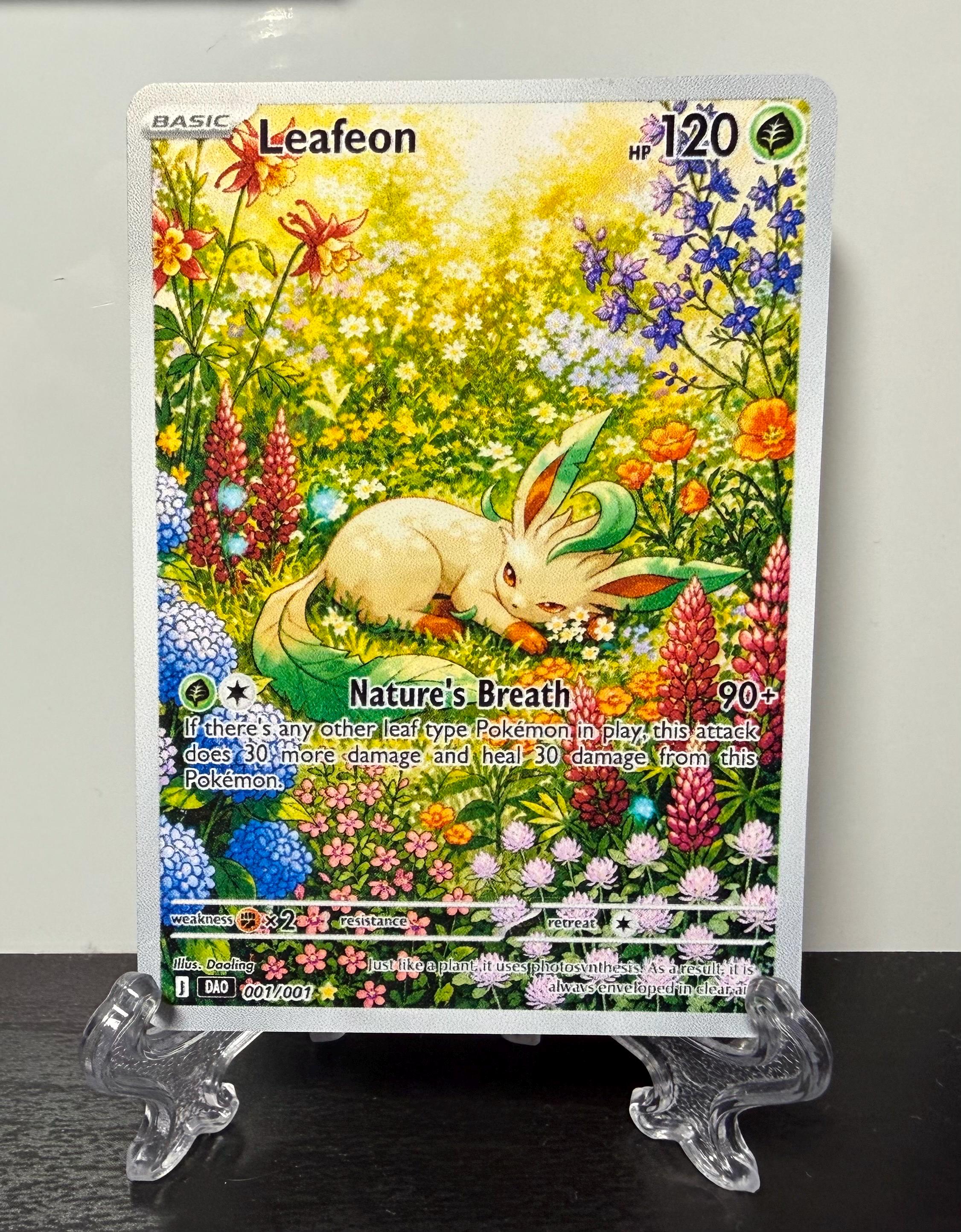 leafeon card binder Pokemon TCG Official Leafeon Eevee 480 Slots File Binder From Chinese Gift Box