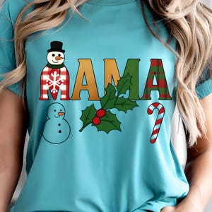 Festive Mama T-shirt Christmas Themed, Christmas Mama Shirt, Holiday Mama Tee, Festive Mom T-Shirt, Christmas Gift for Mom,