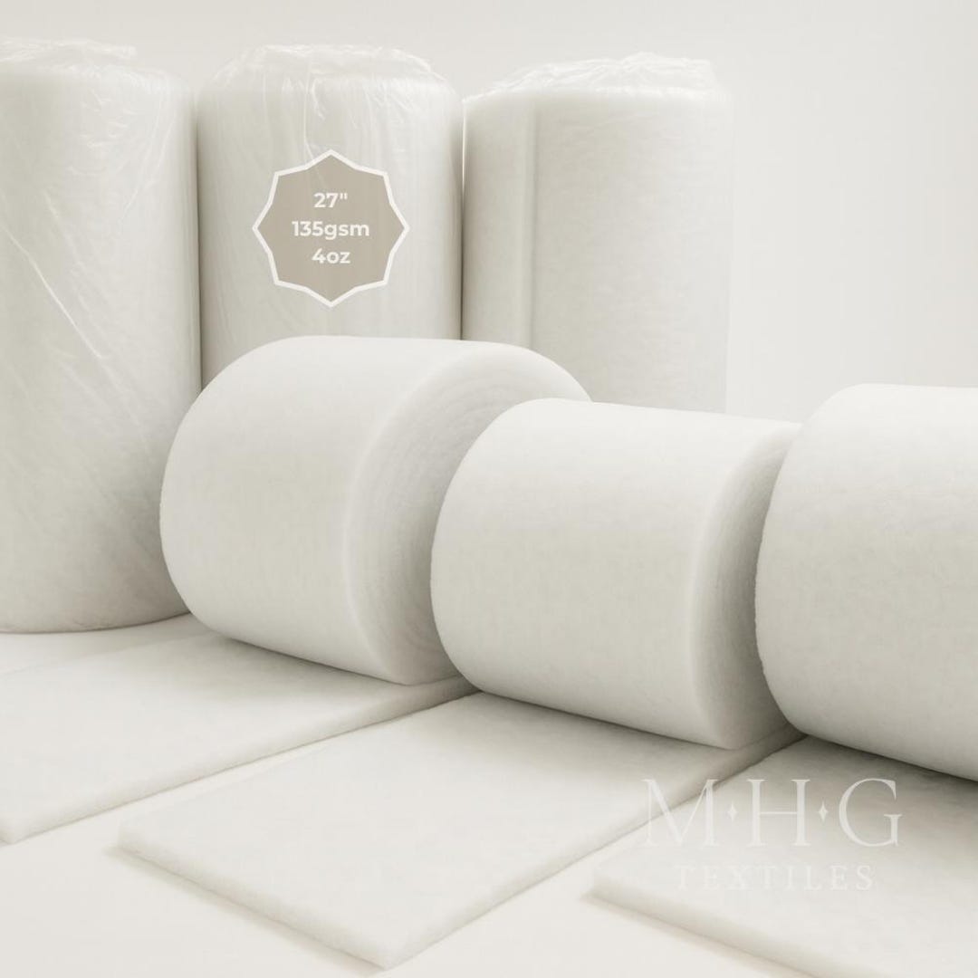 Polyester Wadding Roll 4oz / 135gsm – 5m X 27" for Quilting, Sewing ...