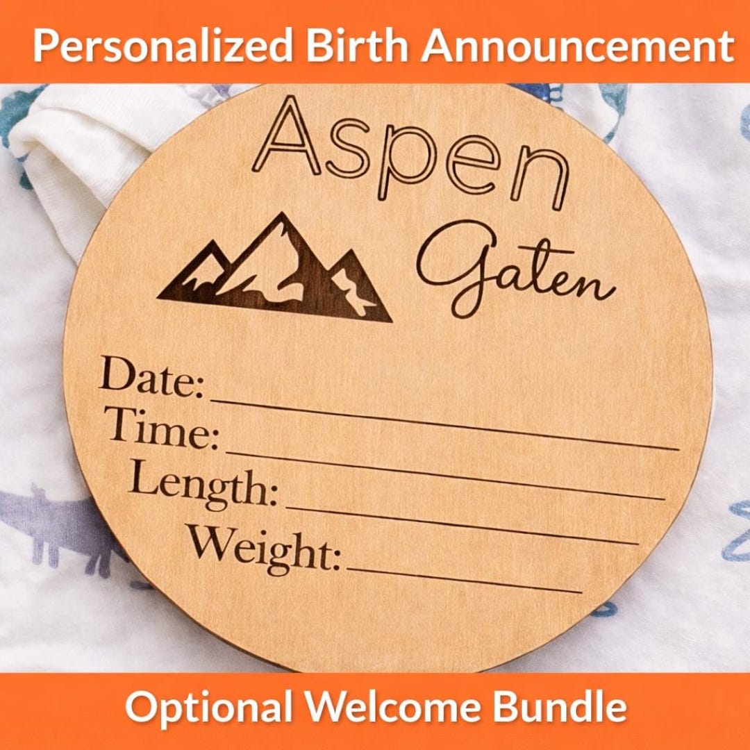 Baby Birth Announcement Sign • Personalized Newborn Name & Stats ...
