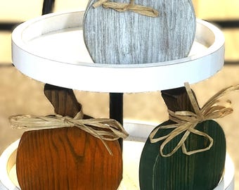 Handmade Wood Pumpkins | Autumn and Halloween Home Decor | Fall Pumpkin Set