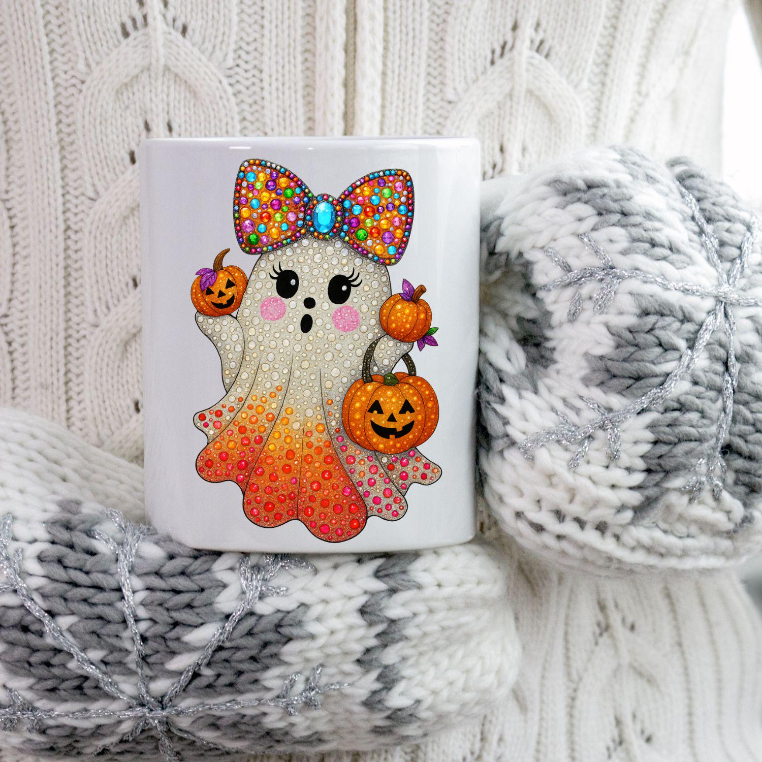 Rhinestone Boo Glitter Ghost Coffee Mug PNG: Rhinestone Bougie Boo Design (digital ...