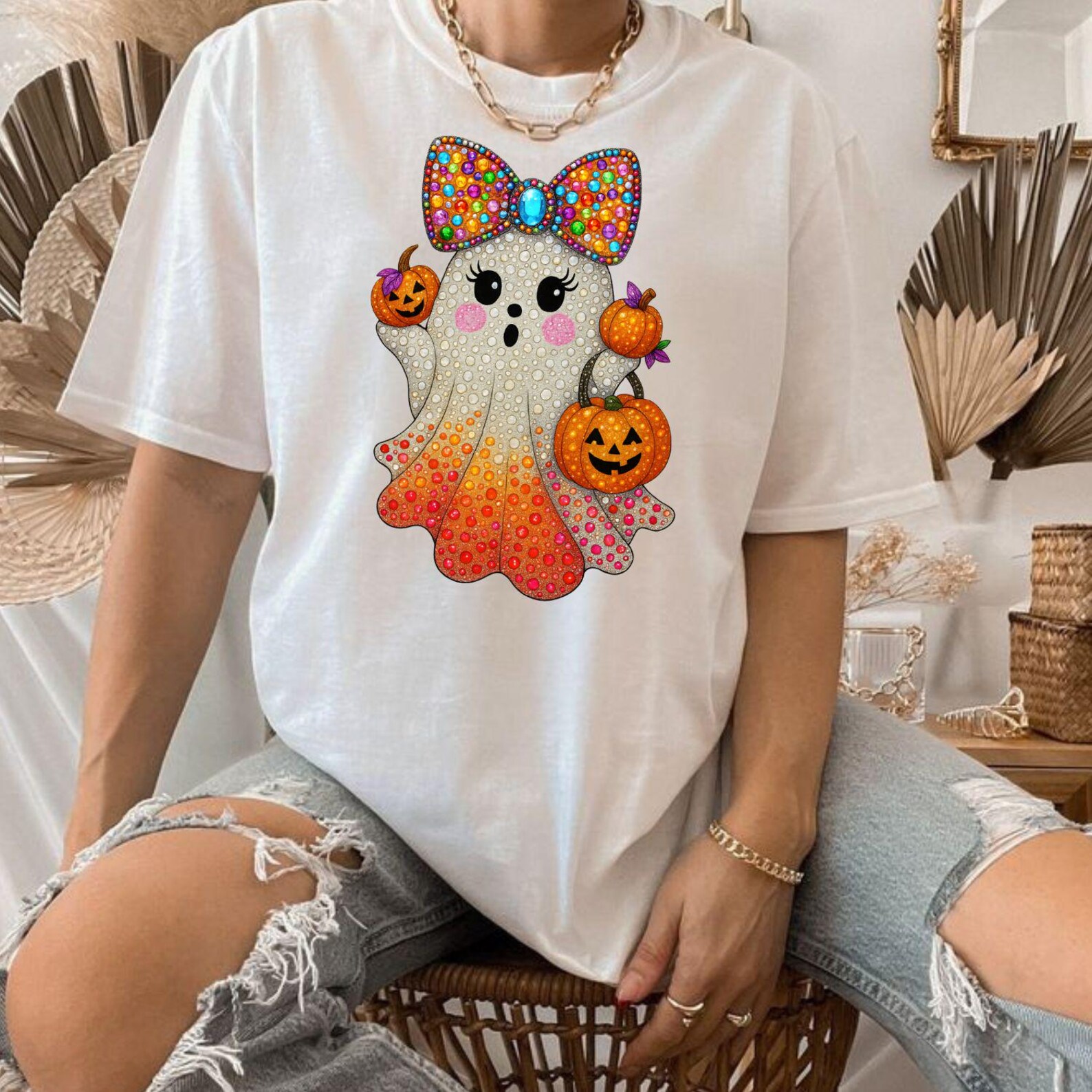 Rhinestone Boo Glitter Ghost Coffee Mug PNG: Rhinestone Bougie Boo Design (digital ...
