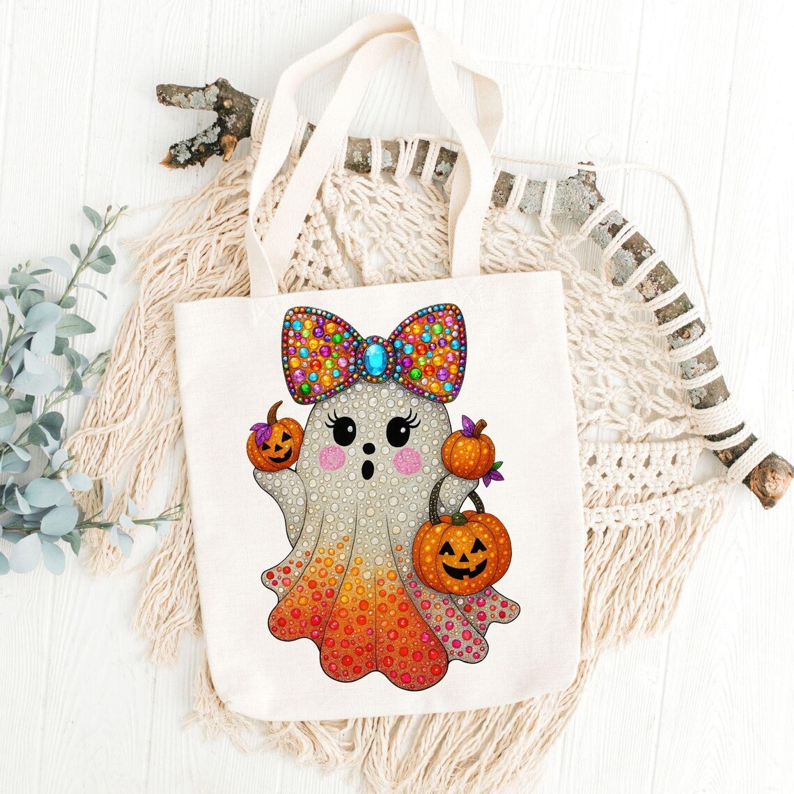 Rhinestone Boo Glitter Ghost Coffee Mug PNG: Rhinestone Bougie Boo Design (digital ...