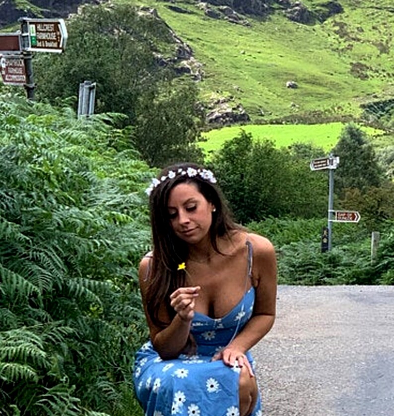 Hippie Daisy Chain Headband Flower Crown 70s Jenny Costume Etsy