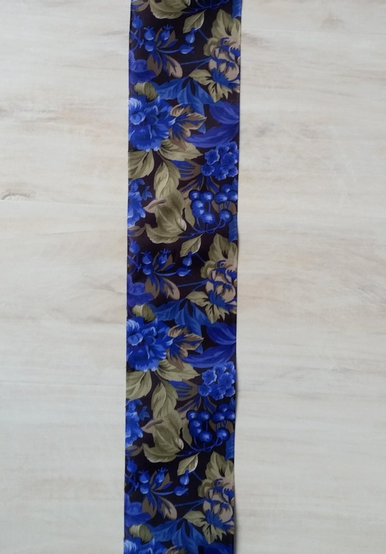 Royal Blue Print Ribbon Beautiful High Quality 2 Yds Craft Etsy