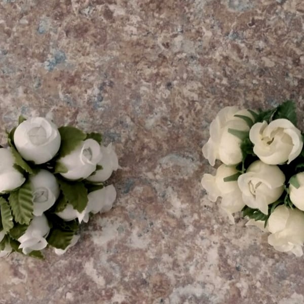silk flower crown supplies mini rosebuds 24 Ivory Bridal party craft favor supply DIY Wedding flower accessories millinery hair comb corsage