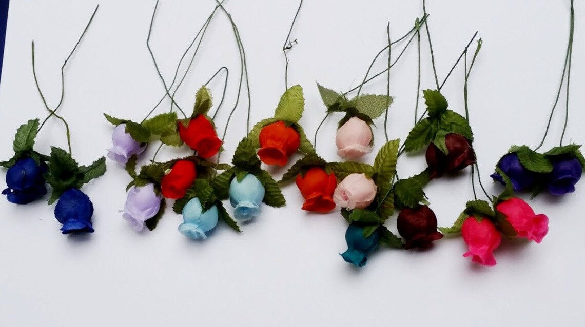 36 rosebuds silk wedding flower supplies small DIY flower Etsy