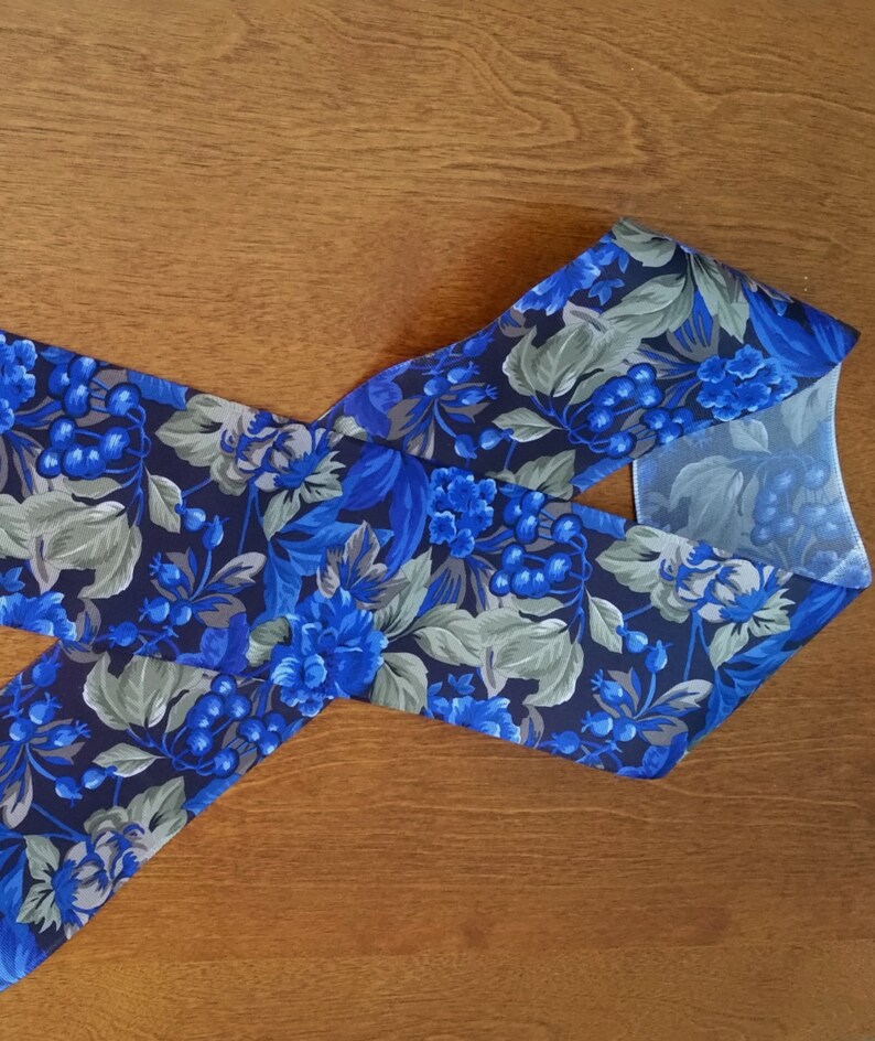 Royal Blue Print Ribbon Beautiful High Quality 2 Yds Craft Etsy