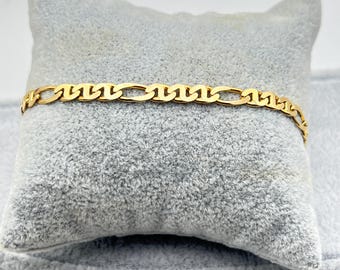 14k gold mariner figaro link bracelet 8” (7.8 grams)