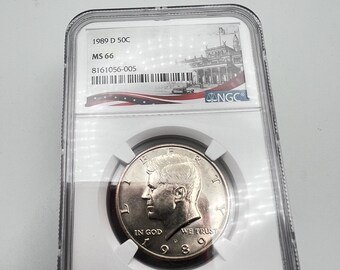 1989 D 50c, 1982 S PF69 Ultra Cameo, 1999 S Clad PF69 Ultra Cameo