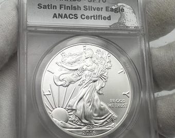 2016-w Anacs sp70 satin finish silver eagle ANACS Certified