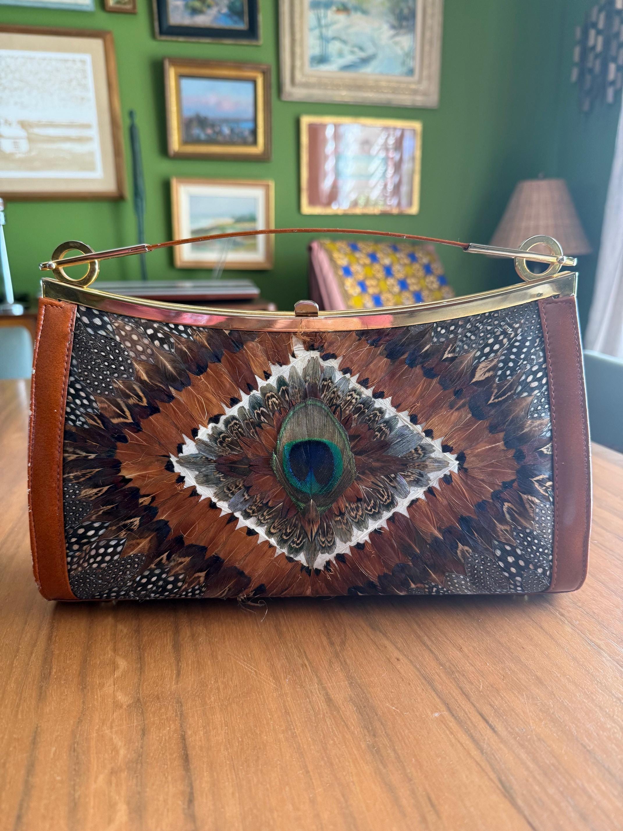 Vintage Peacock Bag - Etsy