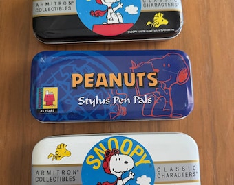Vintage Snoopy Collectible Pens– Set of 3 – Peanuts Stylus Pen Pals + Armitron Classic Characters