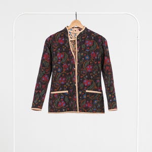 Reversible Cotton Chapan Coat, Handmade Uzbek Robe, Bohemian Jacket, Ikat Festival Outfit, Ethnic Clothing, Long Caftan