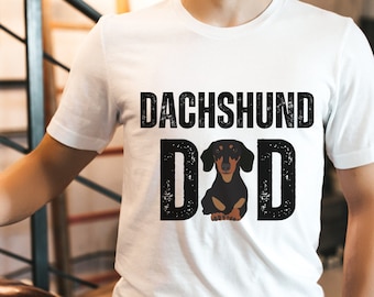 Grunge Style Dachshund Dad Shirt, Doxie Dad Shirt, Dog Lover Gift, Dachshund Dad Gift, Wiener Dog Shirt Men, Dog Dad Shirt
