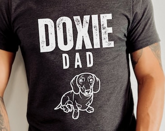 Grunge Style Doxie Dad Shirt, Dachshund Dad Shirt, Dog Lover Gift, Dachshund Dad Gift, Wiener Dog Shirt Men, Dog Dad Shirt
