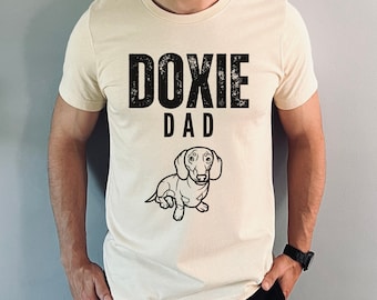 Grunge Style Doxie Dad Shirt, Dachshund Dad Shirt, Dog Lover Gift, Dachshund Dad Gift, Wiener Dog Shirt Men, Dog Dad Shirt