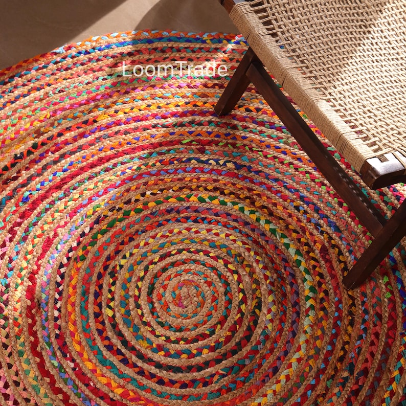 Each Chindi rug is one of a kind, featuring subtle color variations and an organic, slightly irregular shape that adds authentic handmade beauty to your space. Whether styled as a farmhouse rug, retro rug, or earthy accent, it pairs beautifully with boho, prismo, and natural décor themes.
