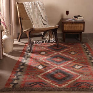 Handwoven Wool Jute Kilim Rug, Wool Jute Rug, Kilim Jute Rug, Flatweave Rug, Bohemian Rug, Indian Dhurrie Rug, Navajo Kilim Rug, Custom Rug
wool jute kilim rug, jute rug, navajo rug, rug for livingroom, wool jute rug, 5x7 bohemian rug, area rug, bohemian rug, gift for her, handmade wool rug, kilim rug, turkish kilim rug, wool kilim rug
