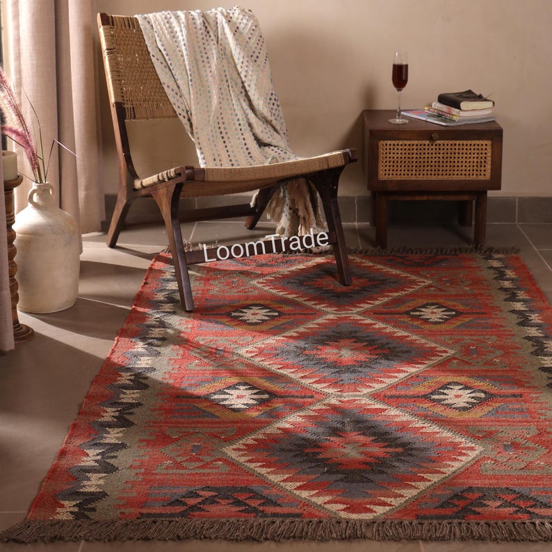 Handwoven Wool Jute Kilim Rug, Wool Jute Rug, Kilim Jute Rug, Flatweave Rug, Bohemian Rug, Indian Dhurrie Rug, Navajo Kilim Rug, Custom Rug
wool jute kilim rug, jute rug, navajo rug, rug for livingroom, wool jute rug, 5x7 bohemian rug, area rug, bohemian rug, gift for her, handmade wool rug, kilim rug, turkish kilim rug, wool kilim rug