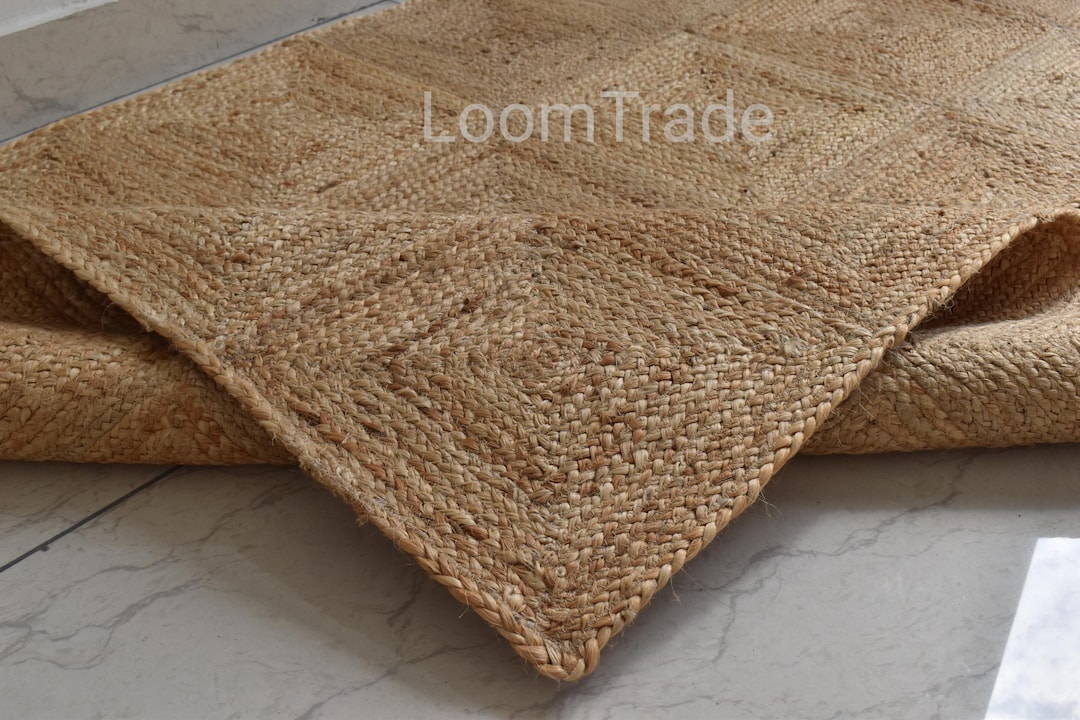 Hand-braided Natural Jute Rug, Boho Area Rug, Eco-friendly Floor ...