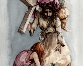 Jesus Watercolor Painting| Christian Painting | Jesus Art | Biblical Watercolor Art | Christian Art | Hand Painted Christ Paint | Christ Art