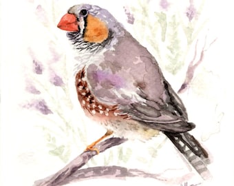 Vink schilderij |Aquarel vogel schilderij | Schilderij vogelliefhebber | Muurkunst vink | Origineel vogelschilderij | Kunstprint kleine vogel| Vinkcadeau