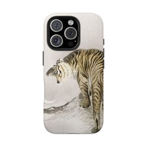 Roaring Tiger Phone Case, Tough Case, Vintage Japanese Artwork, Zoo Animal Phone, Protective Cover, Stylish Phone Case, Fine Art Phone Cover