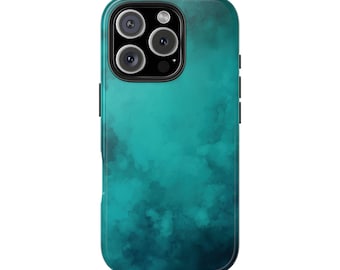 Funda para teléfono con degradado azul verdoso intenso para iPhone y Samsung – Funda protectora minimalista