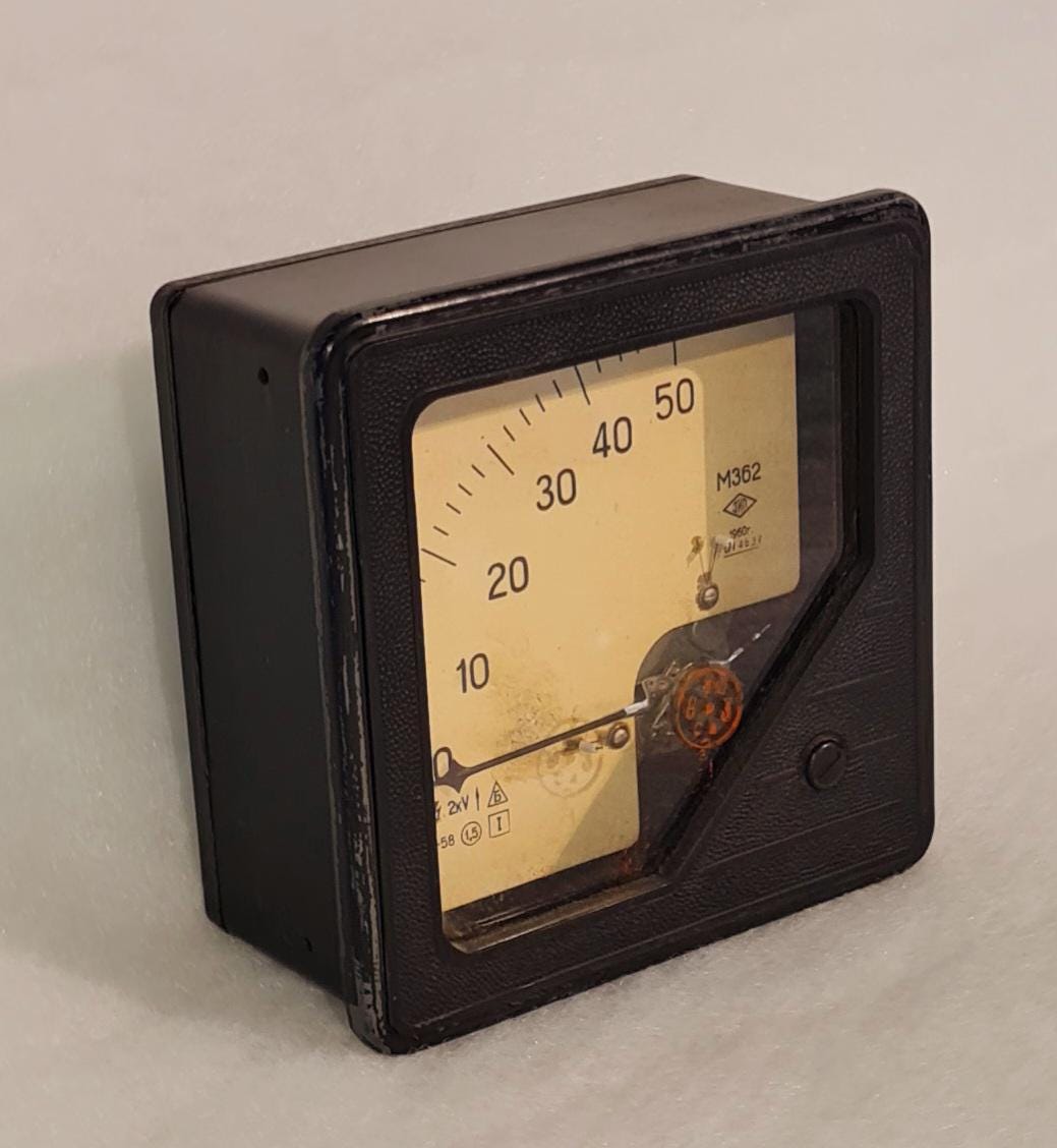 Soviet Meter Vintage Soviet Ammeter M362 | USSR Industrial Gauge | Retro Electrical ...
