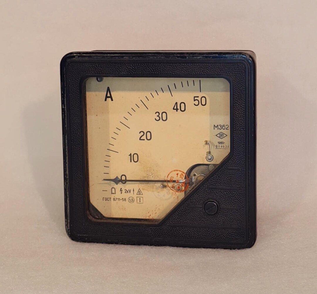 Soviet Meter Vintage Soviet Ammeter M362 | USSR Industrial Gauge | Retro Electrical ...