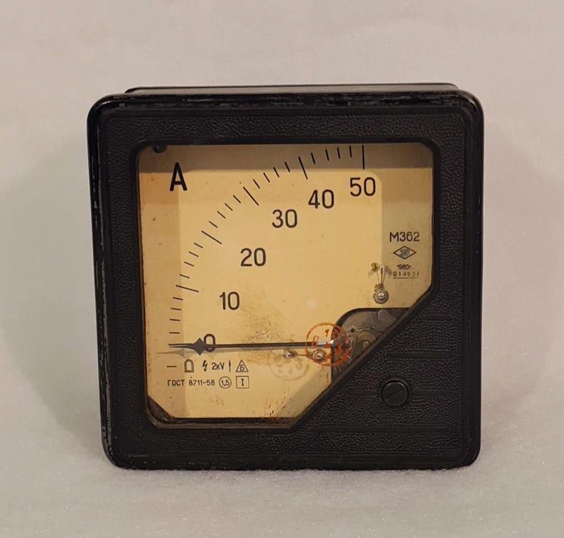 Soviet Meter Vintage Soviet Ammeter M362 | USSR Industrial Gauge | Retro Electrical ...